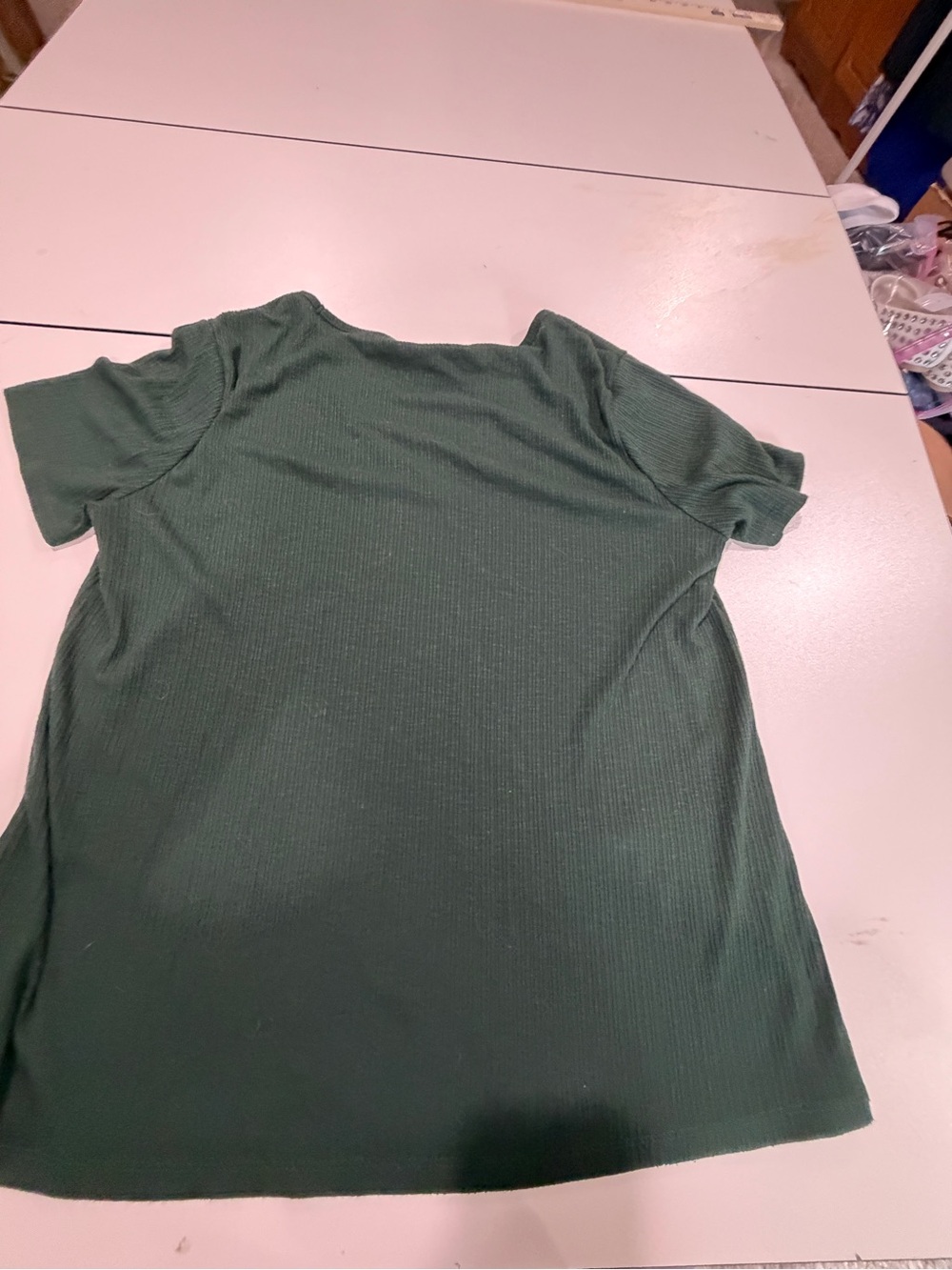 Old Navy Forest Green Ribbed Short Sleeve Tee
